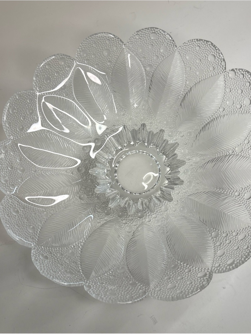 Lausitzer 24% lead crystal bowl 10 in Mefea Dew Drop Leaf German Republic